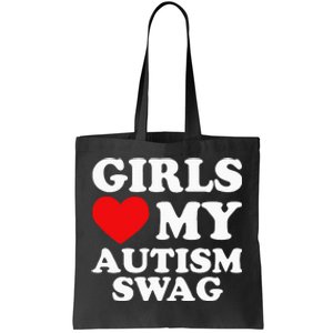 Girl Love My Autism Swag Funny Autistic Boy Gifts Awareness Tote Bag