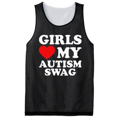 Girl Love My Autism Swag Funny Autistic Boy Gifts Awareness Mesh Reversible Basketball Jersey Tank