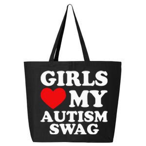 Girl Love My Autism Swag Funny Autistic Boy Gifts Awareness 25L Jumbo Tote