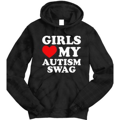 Girl Love My Autism Swag Funny Autistic Boy Gifts Awareness Tie Dye Hoodie