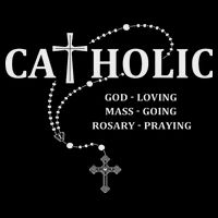 God Loving Mass Going Rosary Praying Catholic Cooling Performance Crew T-Shirt