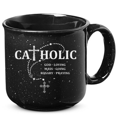 God Loving Mass Going Rosary Praying Catholic 15oz Campfire Ceramic Mug