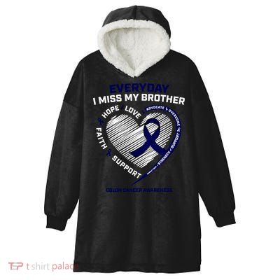 Gifts Loving Memory Gift Brother Colon Cancer Awareness Gift Hooded Wearable Blanket