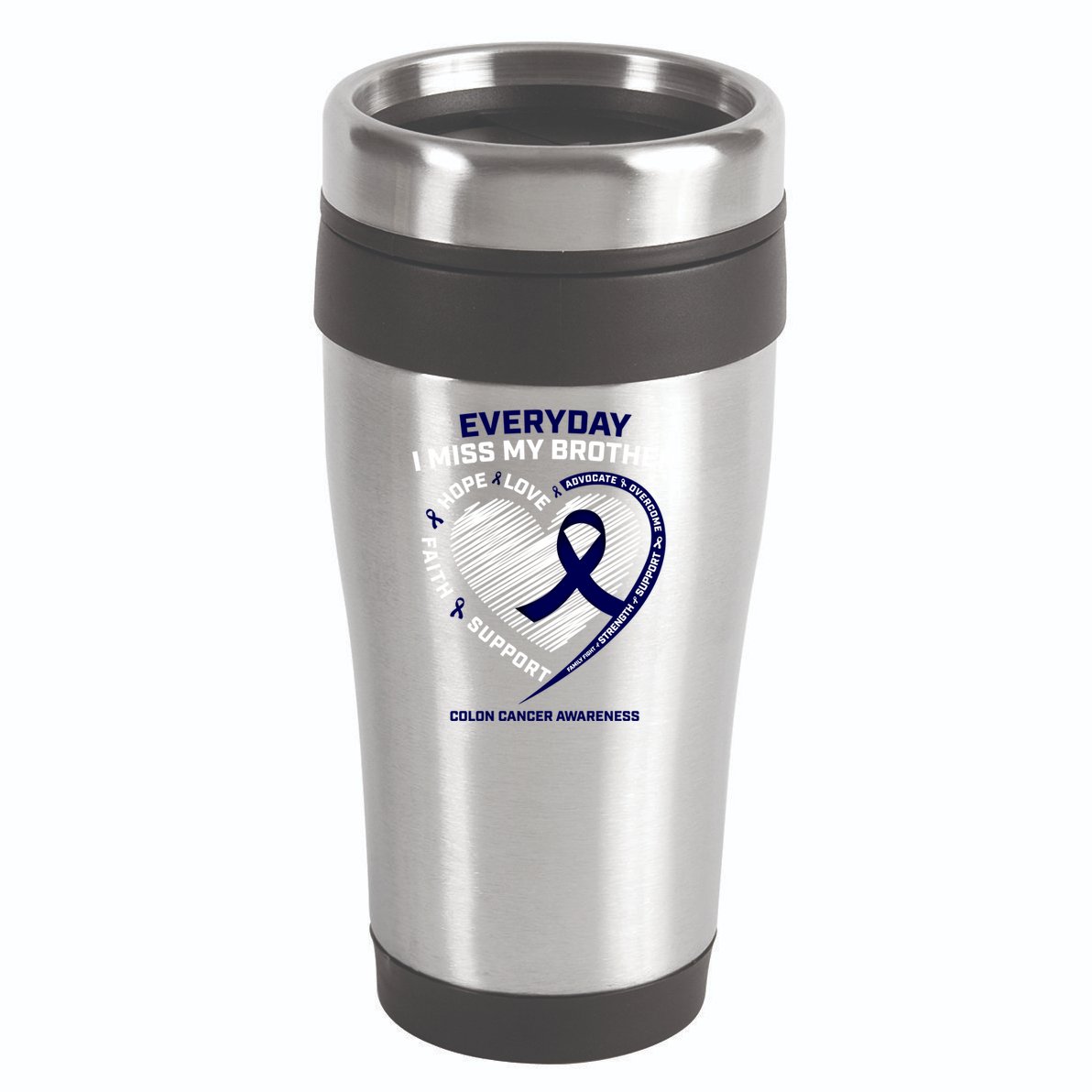 Gifts Loving Memory Gift Brother Colon Cancer Awareness Gift 16oz Travel Tumbler