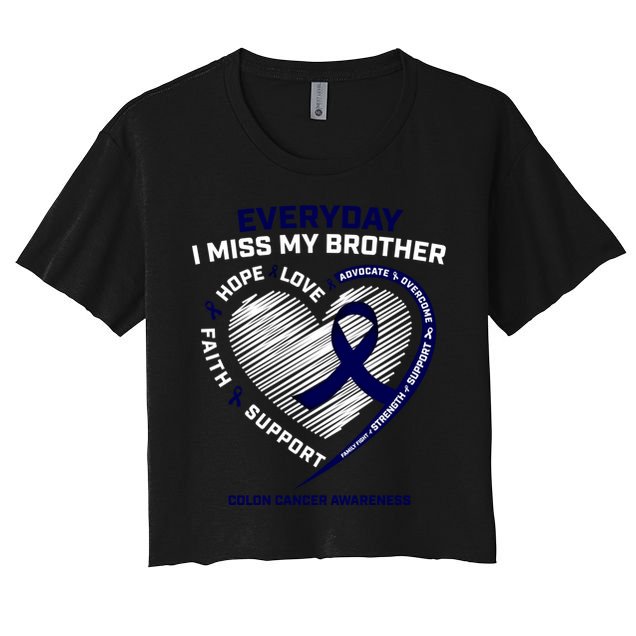 Gifts Loving Memory Gift Brother Colon Cancer Awareness Gift Women's Crop Top Tee