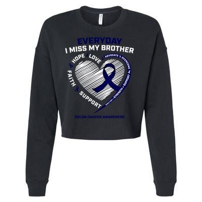 Gifts Loving Memory Gift Brother Colon Cancer Awareness Gift Cropped Pullover Crew