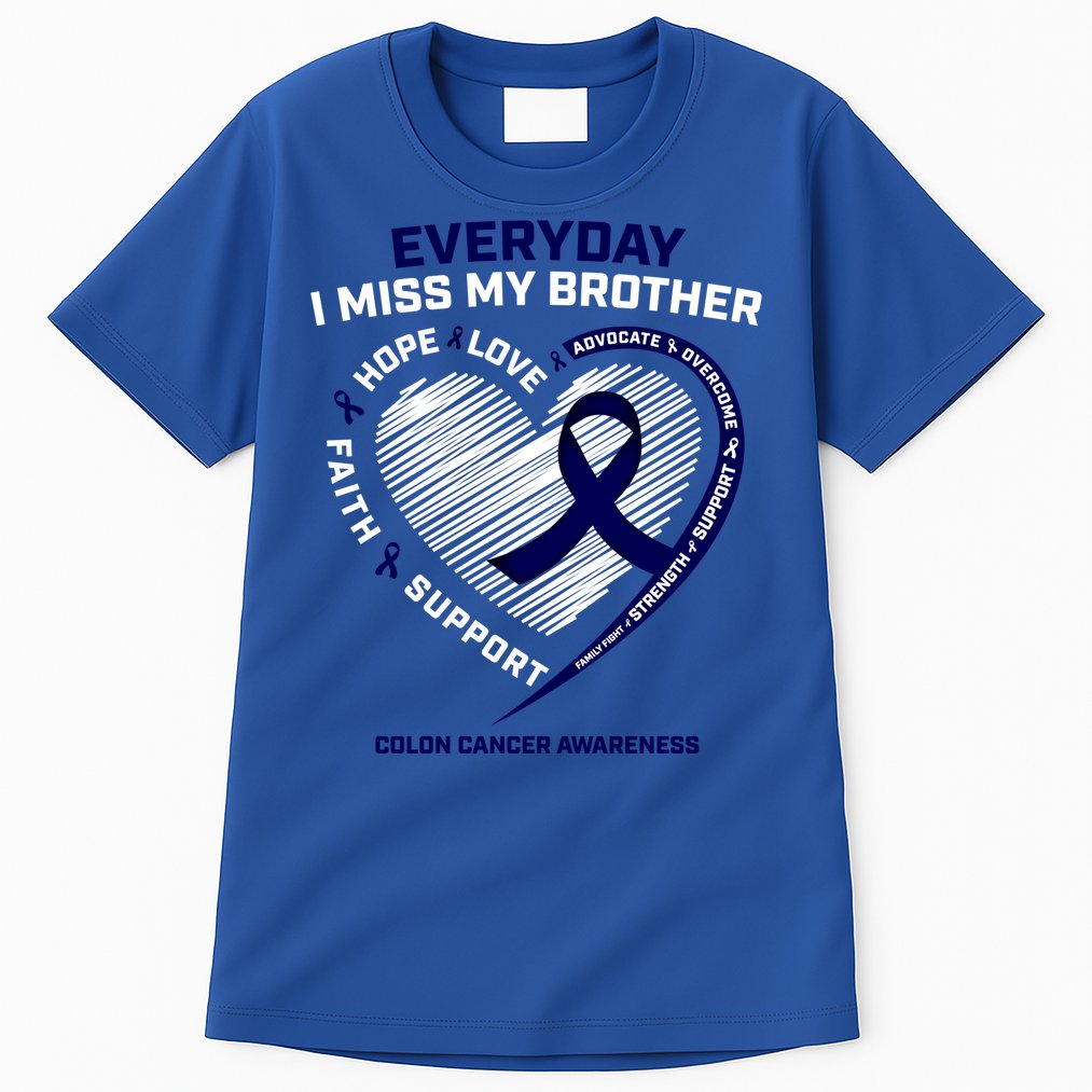 Gifts Loving Memory Gift Brother Colon Cancer Awareness Gift Tall T-Shirt
