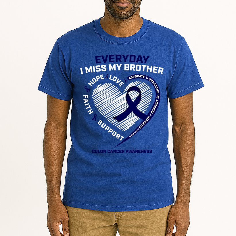 Gifts Loving Memory Gift Brother Colon Cancer Awareness Gift Tall T-Shirt