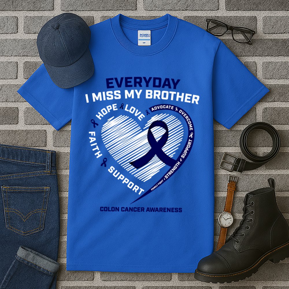 Gifts Loving Memory Gift Brother Colon Cancer Awareness Gift Tall T-Shirt