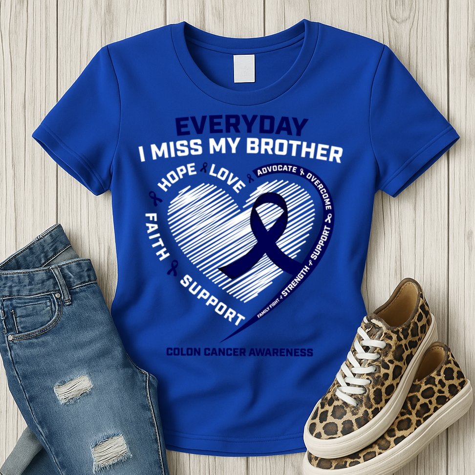 Gifts Loving Memory Gift Brother Colon Cancer Awareness Gift Womens T-Shirt