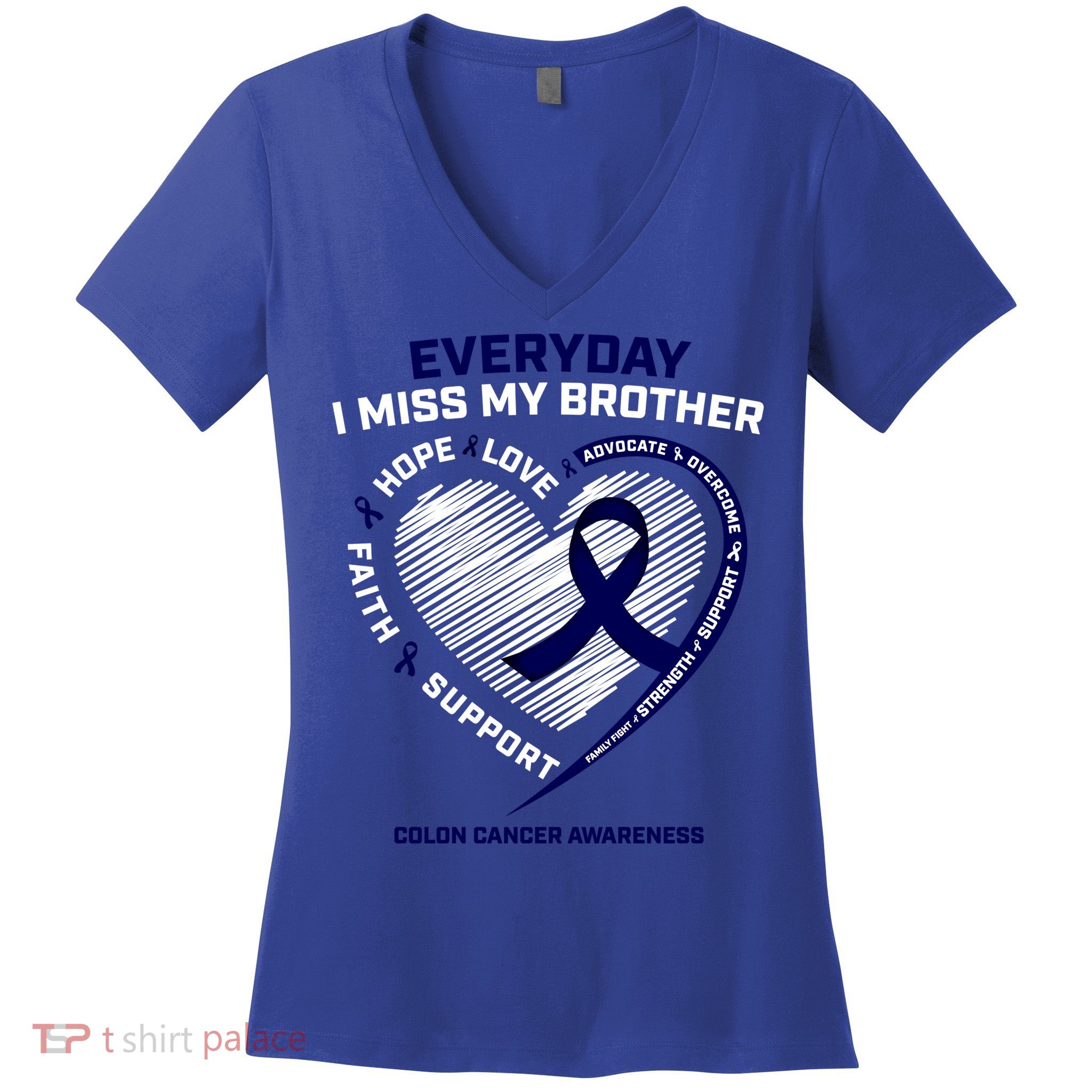 Gifts Loving Memory Gift Brother Colon Cancer Awareness Gift Women's V-Neck T-Shirt