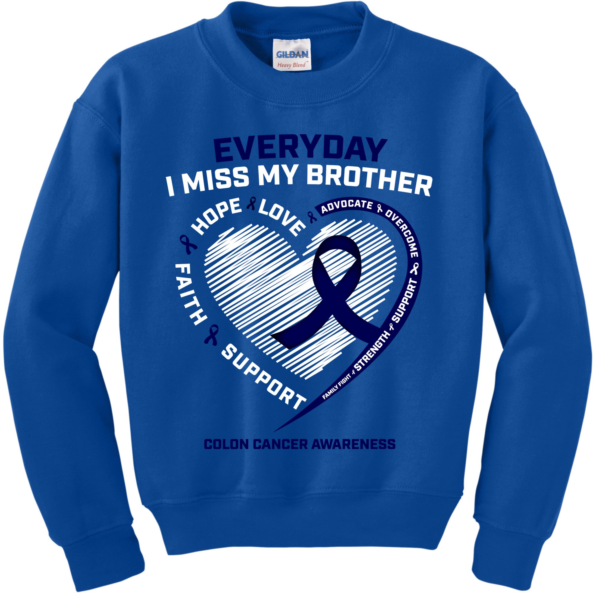 Gifts Loving Memory Gift Brother Colon Cancer Awareness Gift Kids Sweatshirt