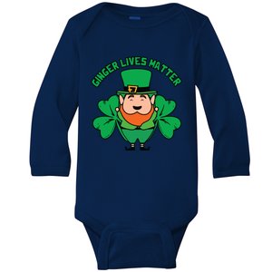 Ginger Lives Matter Funny St Patricks Day Baby Long Sleeve Bodysuit