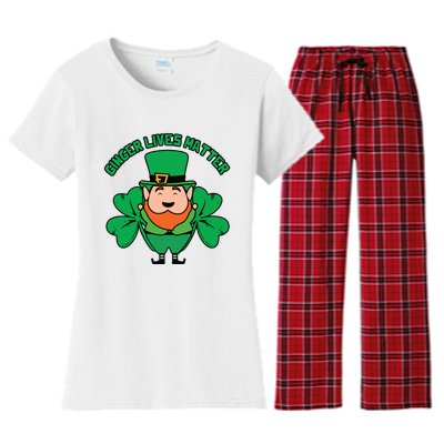 Ginger Lives Matter Funny St Patricks Day Women's Flannel Pajama Set