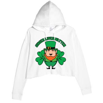 Ginger Lives Matter Funny St Patricks Day Crop Fleece Hoodie