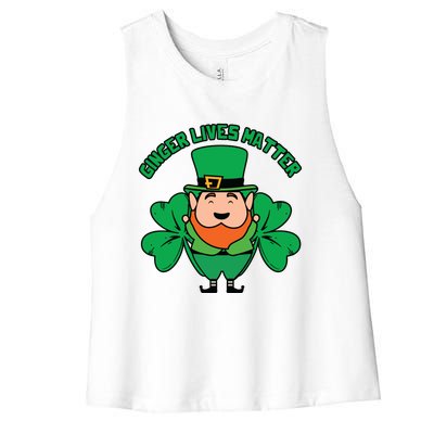 Ginger Lives Matter Funny St Patricks Day Women's Racerback Cropped Tank