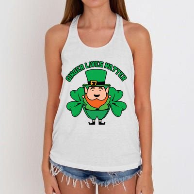 Ginger Lives Matter Funny St Patricks Day Women's Knotted Racerback Tank