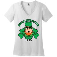 Ginger Lives Matter Funny St Patricks Day Women's V-Neck T-Shirt