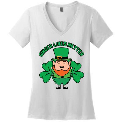 Ginger Lives Matter Funny St Patricks Day Women's V-Neck T-Shirt