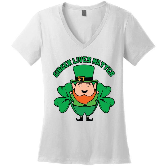 Ginger Lives Matter Funny St Patricks Day Women's V-Neck T-Shirt