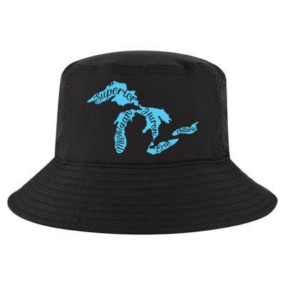 Great Lakes Michigan Detroit Michigan Great Lakes Cool Comfort Performance Bucket Hat