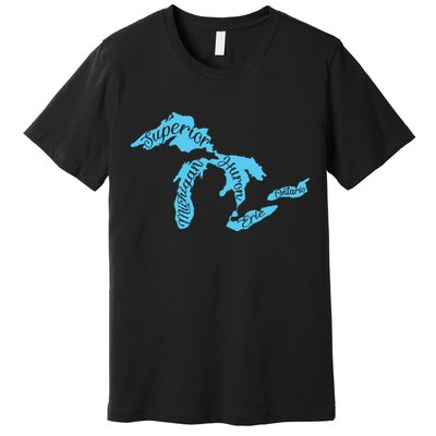 Great Lakes Michigan Detroit Michigan Great Lakes Premium T-Shirt
