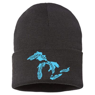 Great Lakes Michigan Detroit Michigan Great Lakes Sustainable Knit Beanie