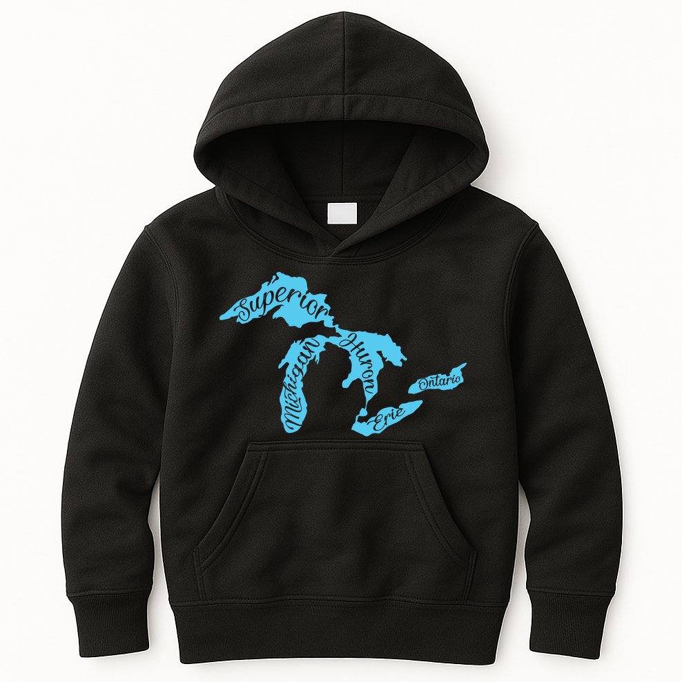 Great Lakes Michigan Detroit Michigan Great Lakes Kids Hoodie