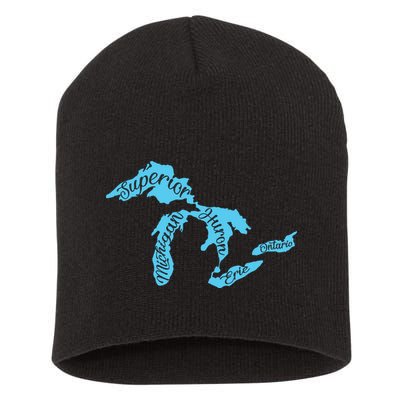 Great Lakes Michigan Detroit Michigan Great Lakes Short Acrylic Beanie