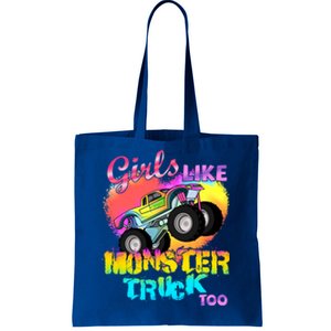 Girls Like Monster Trucks Too Girl Monster Truck Gift Tote Bag