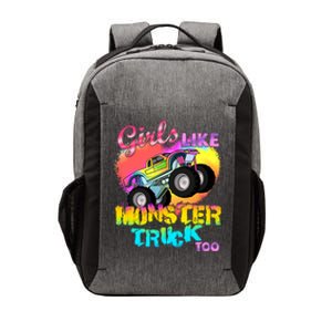 Girls Like Monster Trucks Too Girl Monster Truck Gift Vector Backpack