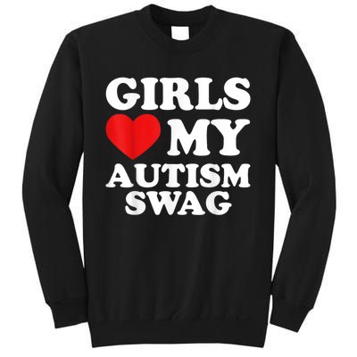 Girl Love My Autism Swag Funny Girl Heart Autism Awareness Sweatshirt