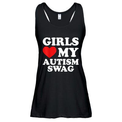 Girl Love My Autism Swag Funny Girl Heart Autism Awareness Ladies Essential Flowy Tank
