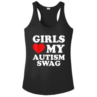 Girl Love My Autism Swag Funny Girl Heart Autism Awareness Ladies PosiCharge Competitor Racerback Tank