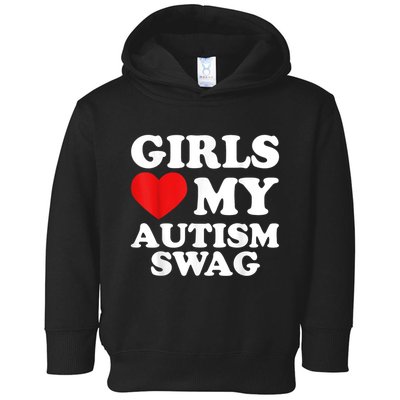 Girl Love My Autism Swag Funny Girl Heart Autism Awareness Toddler Hoodie