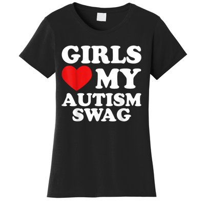 Girl Love My Autism Swag Funny Girl Heart Autism Awareness Women's T-Shirt