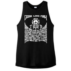 Goose Lake Music Festival Michigan 1970 Ladies PosiCharge Tri-Blend Wicking Tank