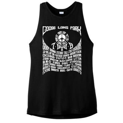 Goose Lake Music Festival Michigan 1970 Ladies PosiCharge Tri-Blend Wicking Tank