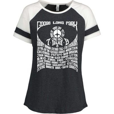 Goose Lake Music Festival Michigan 1970 Enza Ladies Jersey Colorblock Tee