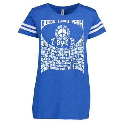 Goose Lake Music Festival Michigan 1970 Enza Ladies Jersey Football T-Shirt