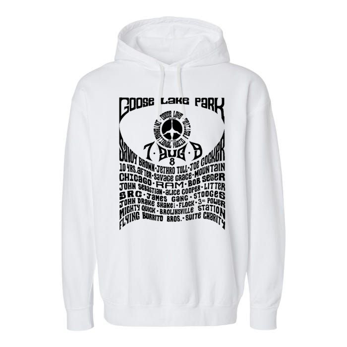 Goose Lake Music Festival Michigan 1970 Garment-Dyed Fleece Hoodie