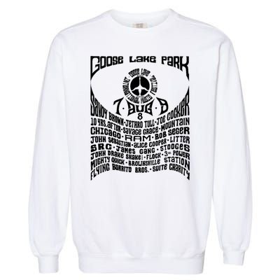 Goose Lake Music Festival Michigan 1970 Garment-Dyed Sweatshirt