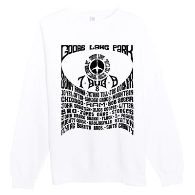 Goose Lake Music Festival Michigan 1970 Premium Crewneck Sweatshirt