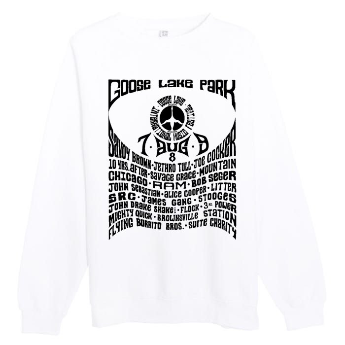 Goose Lake Music Festival Michigan 1970 Premium Crewneck Sweatshirt