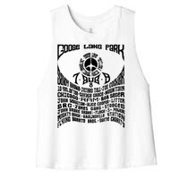 Goose Lake Music Festival Michigan 1970 Women's Racerback Cropped Tank