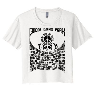 Goose Lake Music Festival Michigan 1970 Women's Crop Top Tee