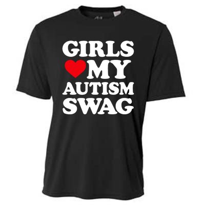 Girls Love My Autism Swag Funny Girls Heart Autism Awareness Cooling Performance Crew T-Shirt