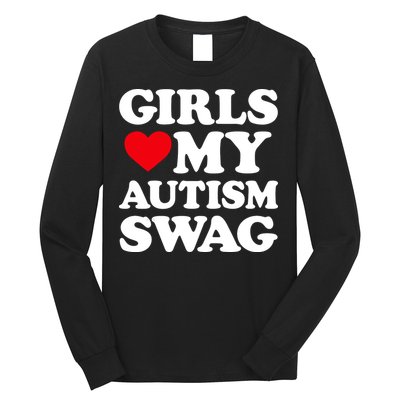 Girls Love My Autism Swag Funny Girls Heart Autism Awareness Long Sleeve Shirt