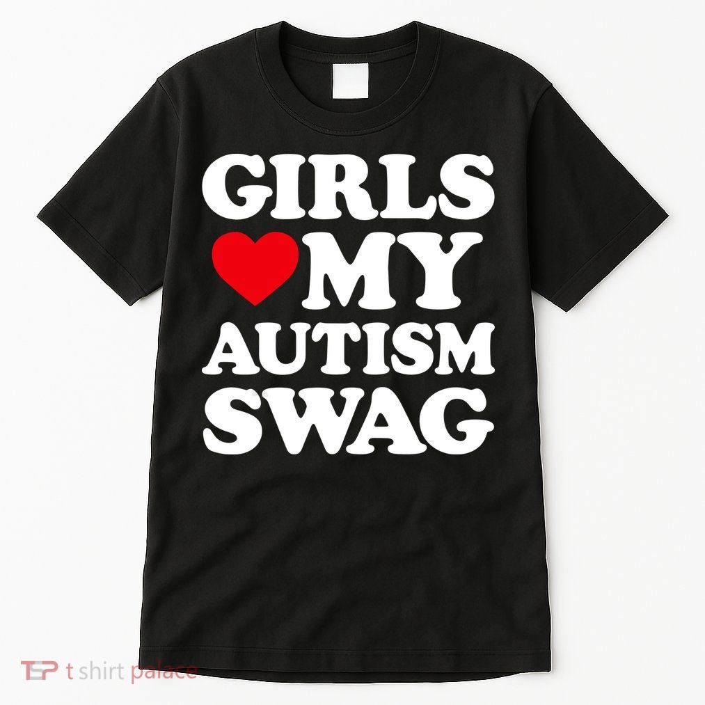 Girls Love My Autism Swag Funny Girls Heart Autism Awareness Tall T-Shirt