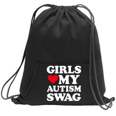 Girls Love My Autism Swag Funny Girls Heart Autism Awareness Sweatshirt Cinch Pack Bag